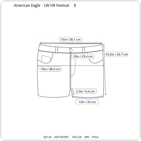 American Eagle Distressed Womens Shorts 8 HiRise Festival Button Fly Bootie - Picture 7 of 7